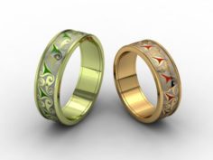 Wedding rings 3D-N- 009 3D Model