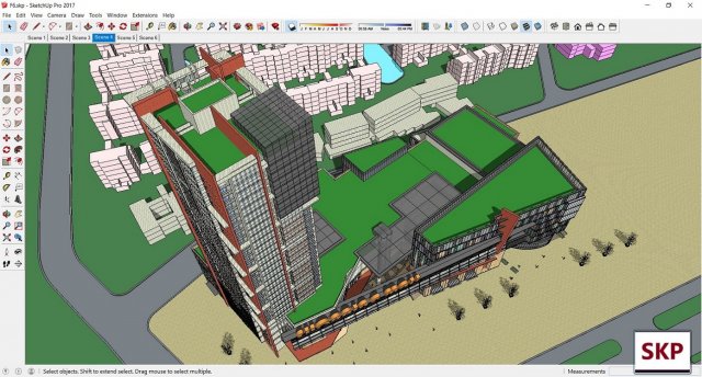 Sketchup Commercial and office complex F6 3D Model