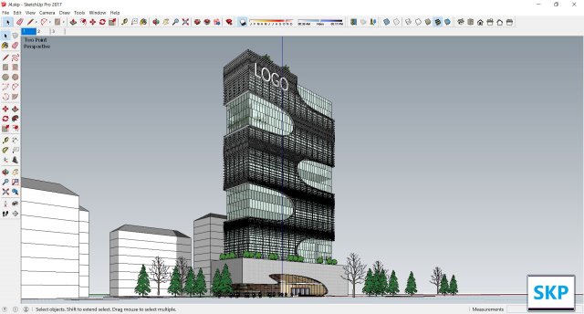 Sketchup office building J4 3D Model