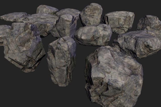 Lowpoly rocks 3D Model