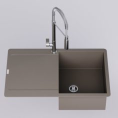 Sink Franke Maris MRG 211-77 faucet Franke fox pro 3D Model