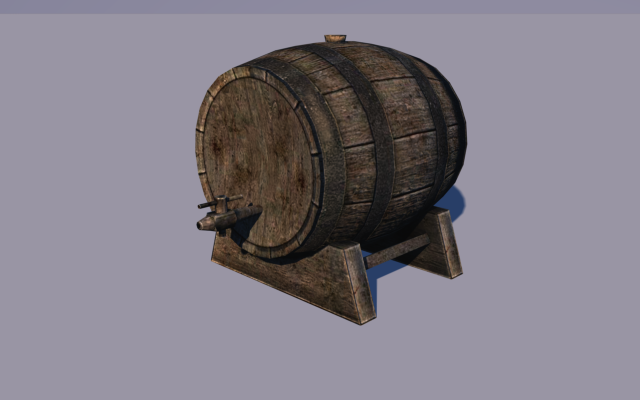 Wood barrel 3D Model