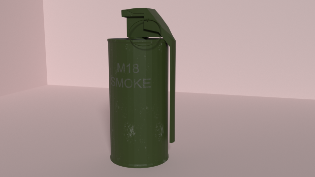 Smoke Grenade M18 Grey 3D Model