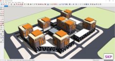 Sketchup Commercial and office complex C1 3D Model