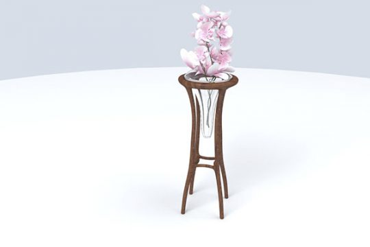 Wooden Frame Glass Vase 3D Model