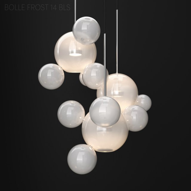 Chandelier Giopato Coombes BOLLE 14 bubble 2 FROST-SILVER 3D Model