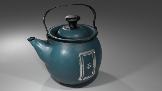 Kettle Retro for games and not only Free 3D Model