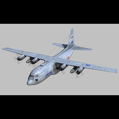 C-130 UN Belgian Air Force 3D Model