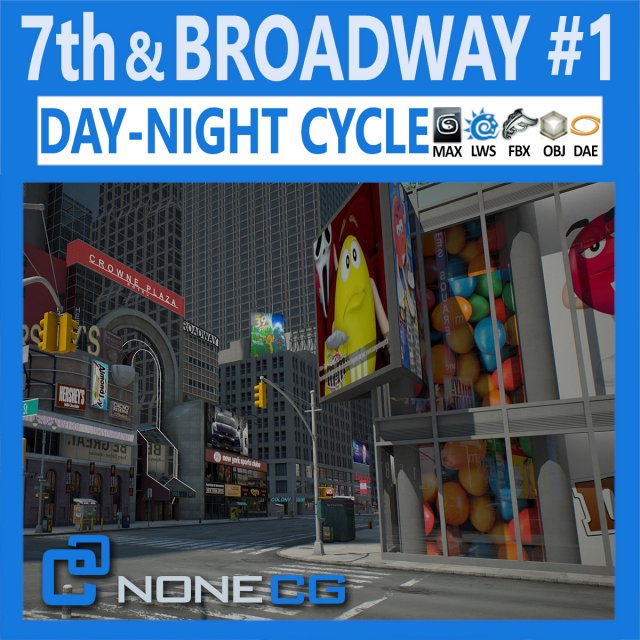 NYC 7th Avenue Broadway Set 1 3D Model