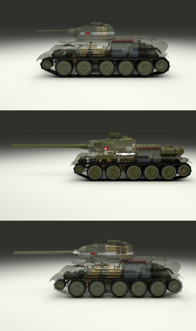 USSR Armor Pack with Interior and Engine Bay 3D Model