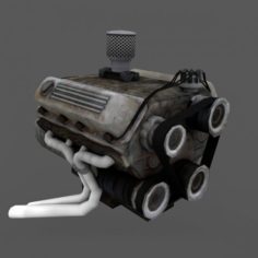 Engine Low Poly Full details 3D Model