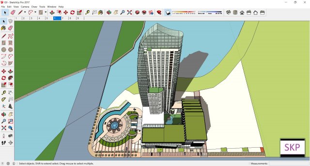 Sketchup hotel complex G9 3D Model