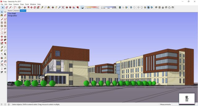Sketchup office building J1 3D Model