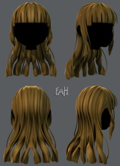 3D Hair style for girl V34 3D Model