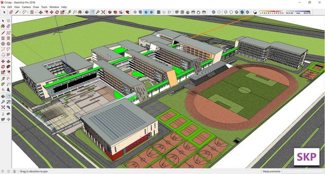 Sketchup College building C4 3D Model