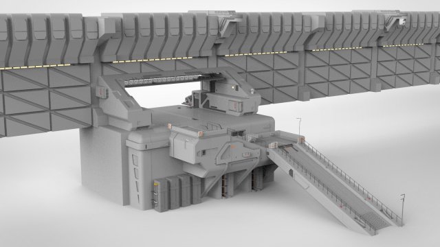 Sci-fi Wall 1 3D Model