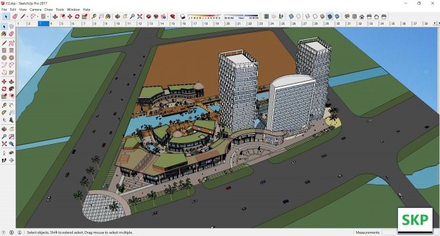 Sketchup Commercial and office complex E2 3D Model