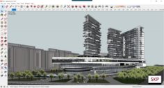 Sketchup Commercial and office complex B10 3D Model