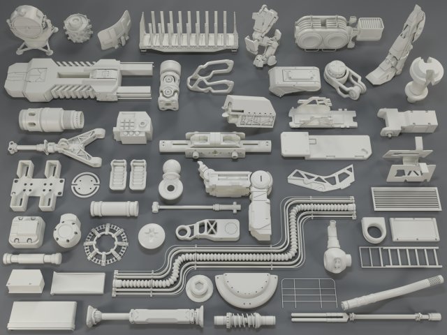 Kit bash52 pieces – collection-10 3D Model