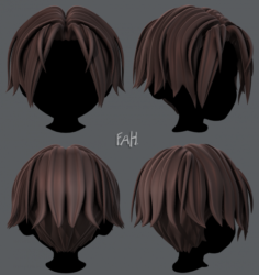 3D Hair style for girl V82 3D Model $15 - .3ds .dae .fbx .ma .max