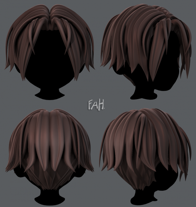 3D Hair style for boy V35 3D Model