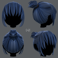 Female hairstyle 3D Model $15 - .unknown .3ds .fbx .obj .stl .max - Free3D