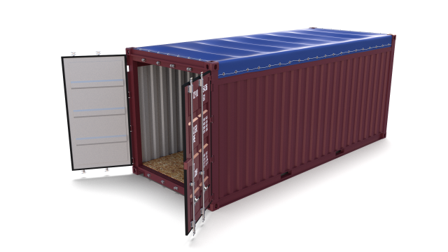 20ft Shipping Container Open Top 2 3D Model