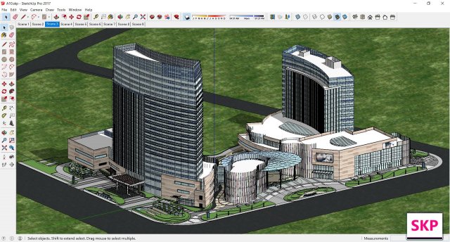 Sketchup residential complex A10 3D Model