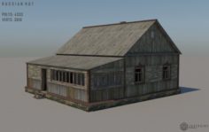 Low-poly Russian village hut 4 3D Model