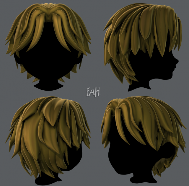 3D Hair style for boy V33 3D Model