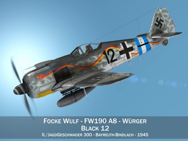 Focke Wulf – FW190 A8 – Black 12 3D Model