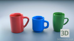 3D-Model 
A set of mugs 3 pieces