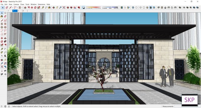 Sketchup Entrance gate B4 3D Model