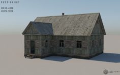 Low-poly Russian village hut 3D Model