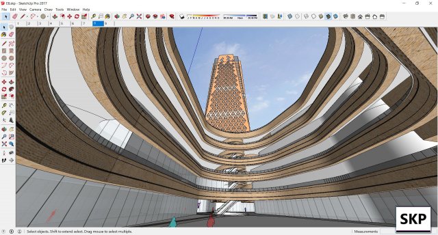 Sketchup Commercial and office complex E8 3D Model