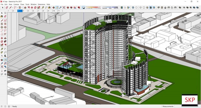 Sketchup residential complex A7 3D Model