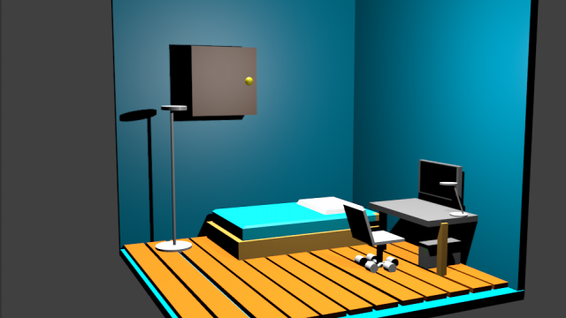 Low poly bedroom Free 3D Model