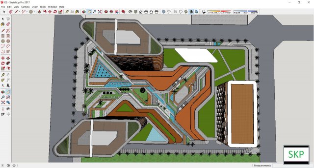 Sketchup Commercial and cinema complex K8 3D Model