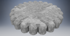 Concrete Stepping Stone 3D Model