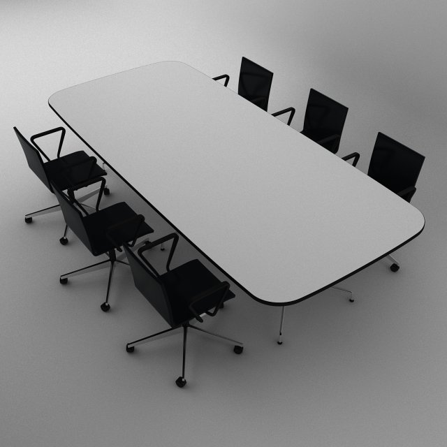 Modern meeting table with V-Ray 3D Model