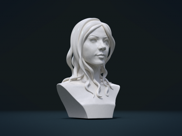 Woman head and Hairstyle 3D Model