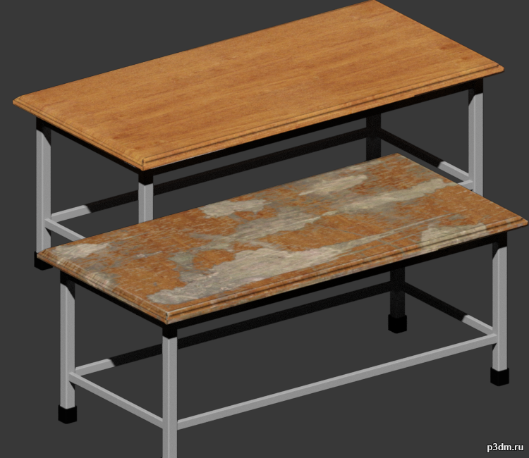 Bench & Dirty Bench 3D Model