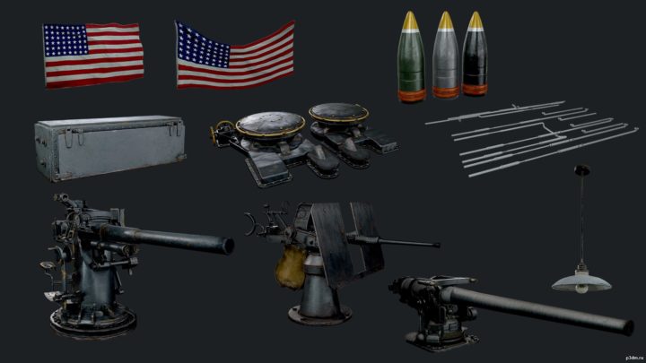 USS Texas Props 3D Model