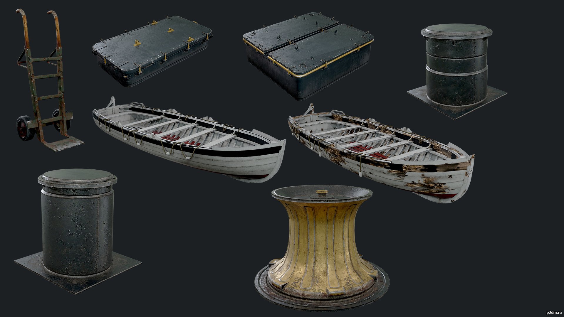 USS Texas Props 2 3D Model 3DHunt.co