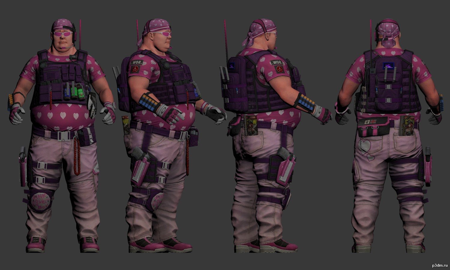 Pink Pink Big Boy 3D Model