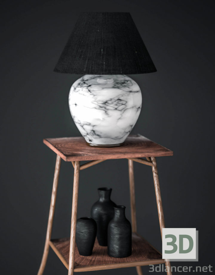 3D-Model 
Table lamp on the table