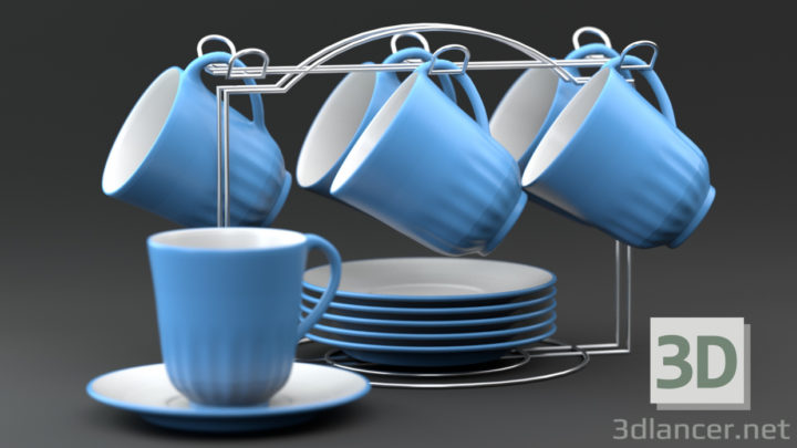 3D-Model 
Tea set on a stand