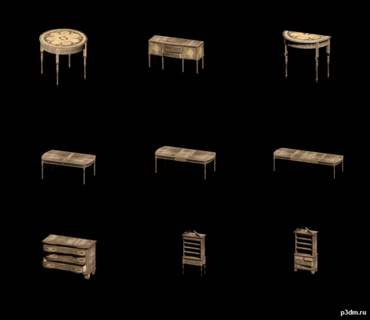 Wood Furniture 3D Model