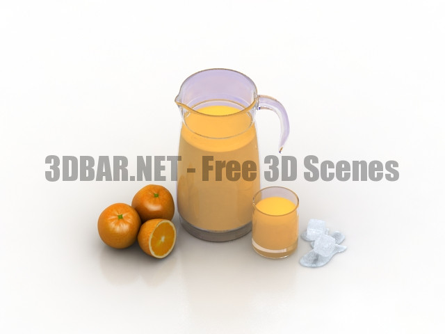 Decanter and oranges Decor set 3D Collection