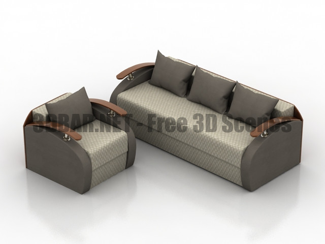 Pan Divan Kvebek Sofa and Armchair 3D Collection